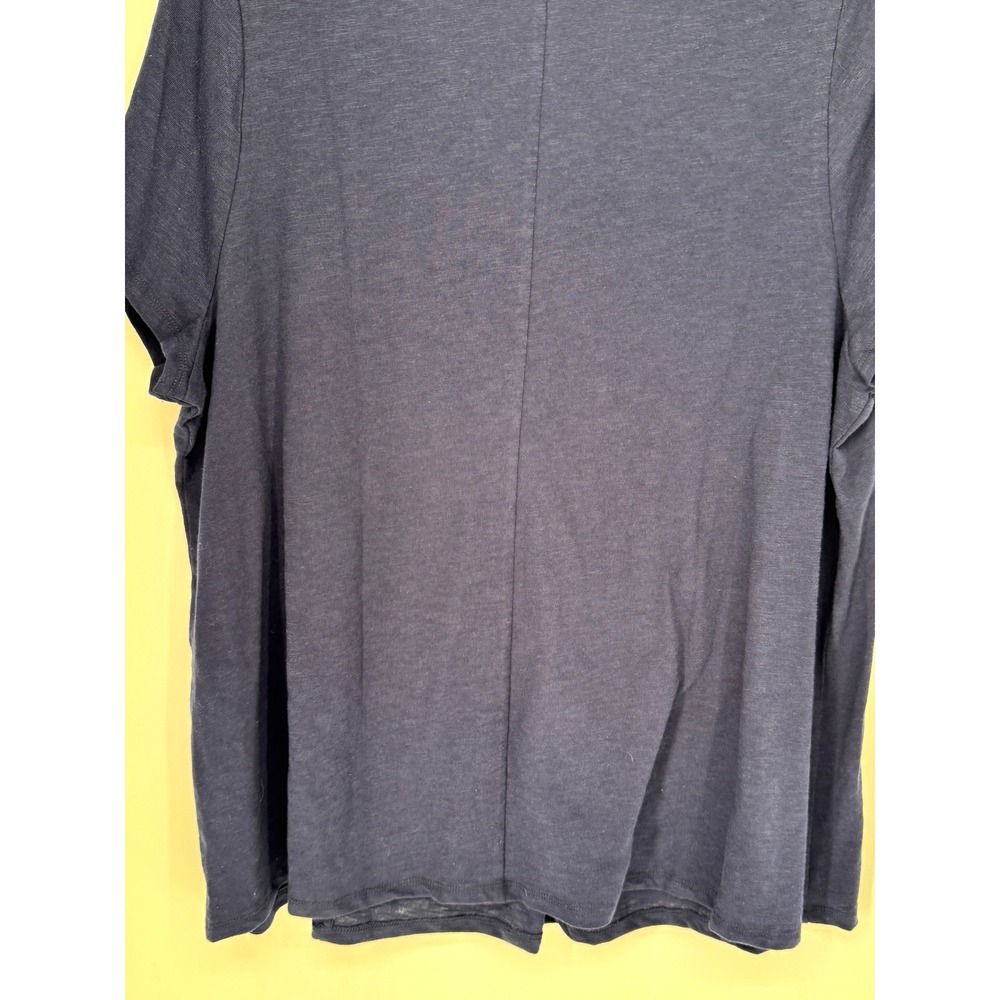 Lane Bryant Smocked V-Neck Top Women 18/20 Navy Blue NWOT Cotton Short Sleeve - Picture 9 of 12
